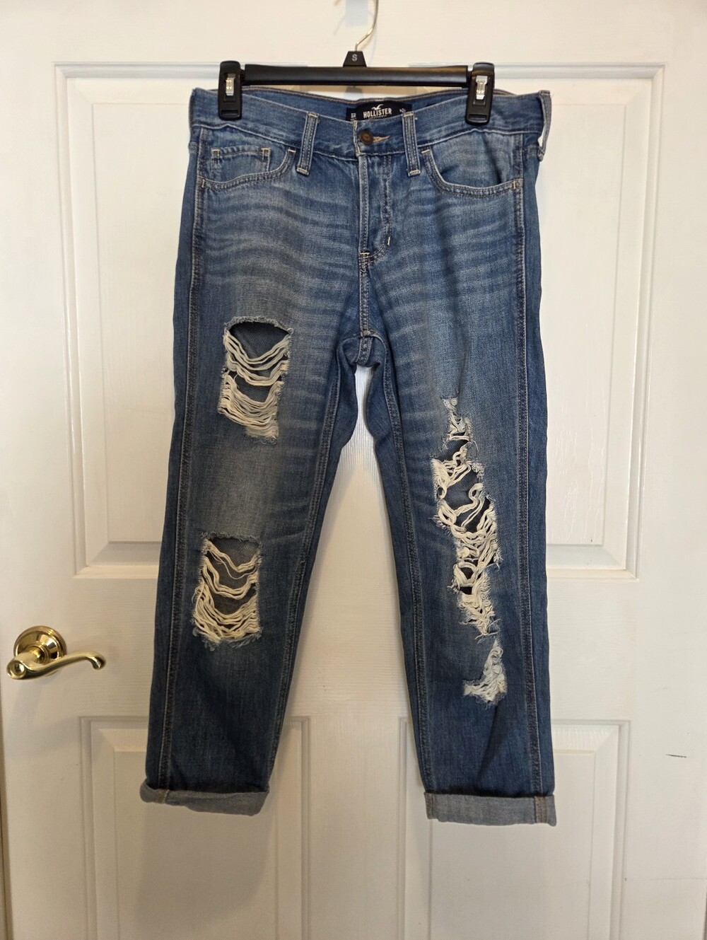 Hollister low rise Y2K boyfriend distressed jeans sz 27